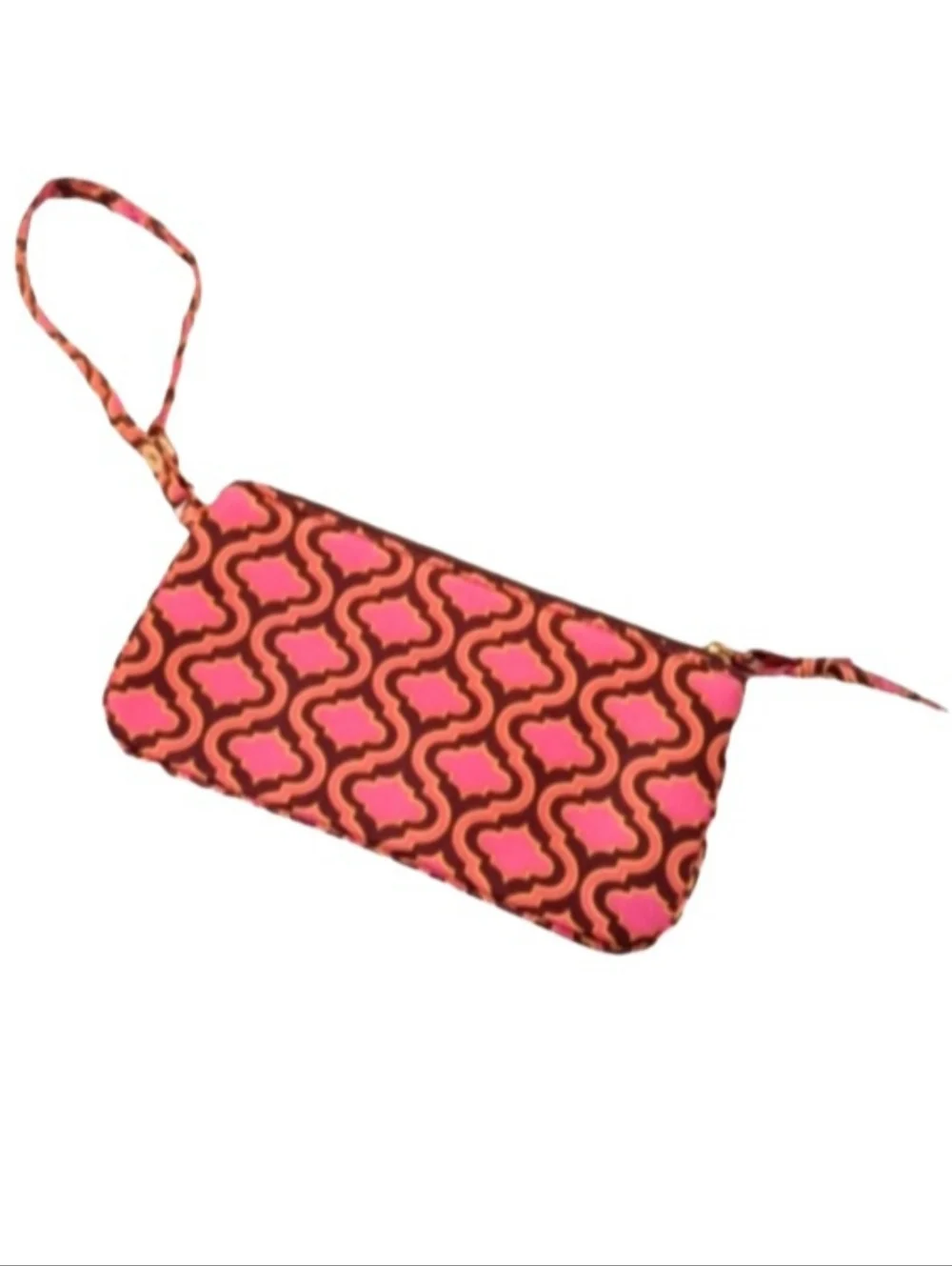 Victoria's Secret Wristlet | EUC | Pink, Brown & Yellow | Goldtone Hardward